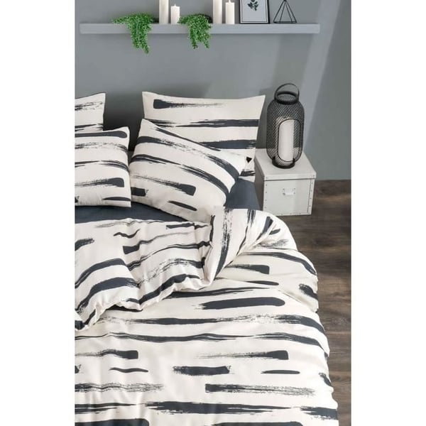 Sengesæt - 1 dynebetræk 220 x 240 cm + 2 pudebetræk 60 x 60 cm - 65% bomuld, 35% polyester - Hvid