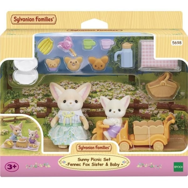 Fennec-piknik-setti - SYLVANIAN FAMILIES - 2 hahmoa, pyörä ja tarvikkeet