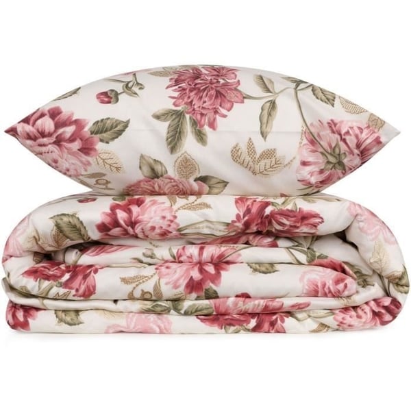 Sengesæt - 1 dynebetræk 220 x 240 cm + 2 pudebetræk 60 x 60 cm - 65% bomuld, 35% polyester - Cremefarvet