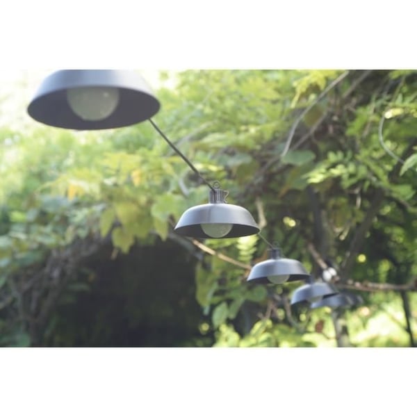 Solcelledrevne lyskæder - Luna - 5 m - Sort - 10 pærer - 50 lumen - USB genopladelig