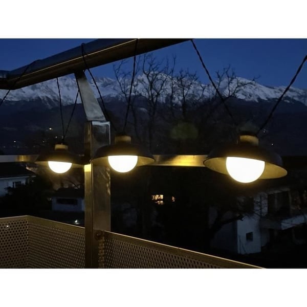 Solcelledrevne lyskæder - Luna - 5 m - Sort - 10 pærer - 50 lumen - USB genopladelig