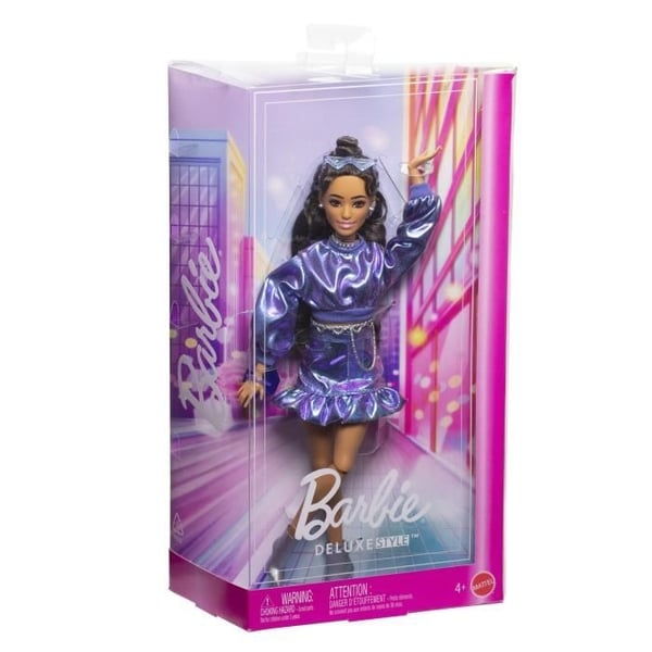Barbie - Deluxe Style Dukke - Metallisk Blå Top og Nederdel - Brunette - Barbie - JFP42