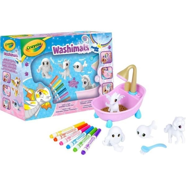Crayola - Washimals Fantastiske Skabninger - Vaskbart Malebogssæt til Børn fra 3 år