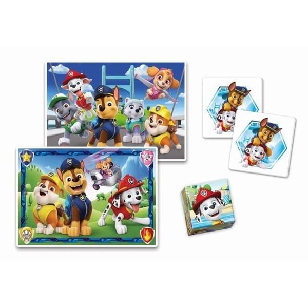 Clementoni - Edukit - Paw Patrol - 4 i 1 Aktivitetssæt til børnehaveklasse - Puslespil, terninger og memo - Lavet i Italien