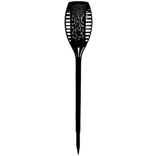 Solcellelygte i harpiks med 12 flimrende gule LED'er, Ø 7,3 cm, H47 cm - GALIX