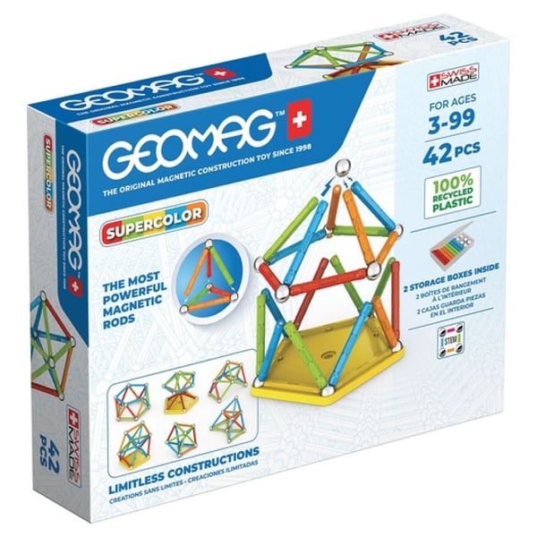 Geomag Super Color Genbrugt 42 flerfarvede brikker