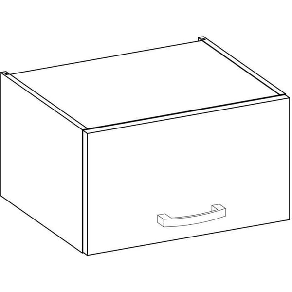 Skab med vippedør og emhætte - Mat grå - L 60 x 31,6 x H 36 cm - LASSEN