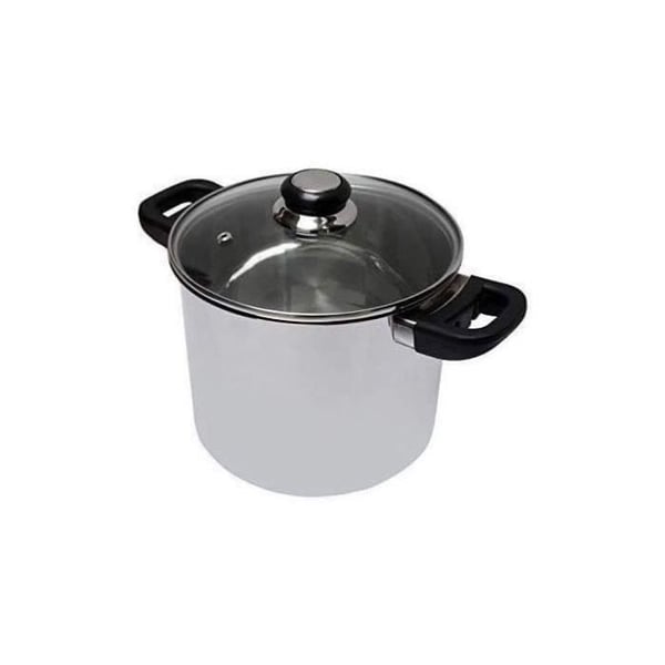 BAUMALU Cateringkande i rustfrit stål + låg i bakelit safirglas - 24 cm