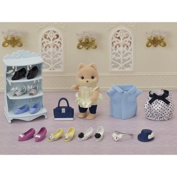 Miniaturefigurer - SYLVANIAN FAMILIES - Modekufferten og Storesøster Karamelhund