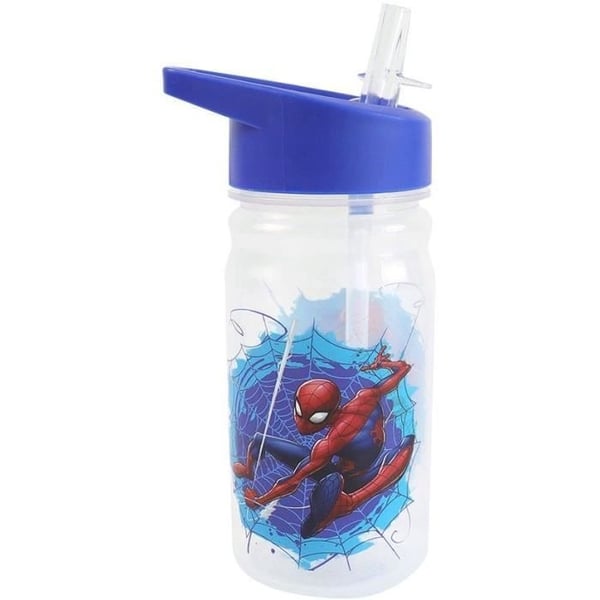 Servicesæt - FUN HOUSE - SPIDERMAN - Glas, tallerken Ø22 cm og Ø16 cm, bestik, vandflaske og snackæske
