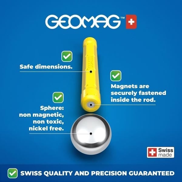 Byggesæt - GEOMAG - Glitterpaneler - 35 dele - Magnetisk - Genbrugsplast