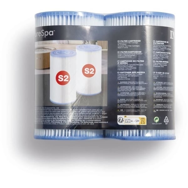 Suodatin - Intex - 2 kpl pakkaus - Kestävä dacron-kuitu - Puhdistettava - Vaihdettava