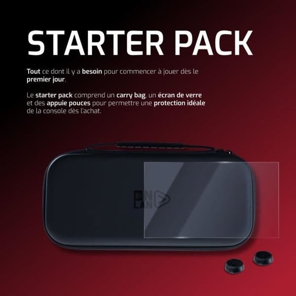 Starterpakke - ONLAN - Nintendo Switch 2 - Sort etui + skærmbeskytter + tommelfingergreb
