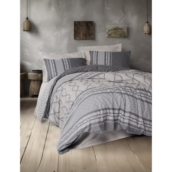 Sengesæt - 1 dynebetræk 220 x 240 cm + 2 pudebetræk 60 x 60 cm - 100% forstærket bomuld - Mink