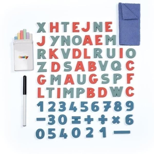 Smoby - Putket - Kaksipuolinen magneettinen ja liuskekivi - Irrotettava tarjotin - 80 tarviketta mukana - 3-vuotiaasta alkaen