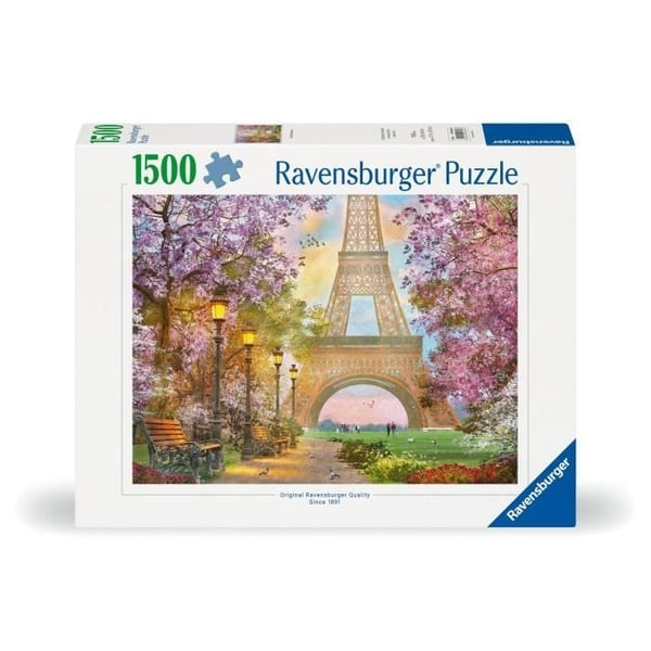 Puslespil 1500 brikker Kærlighed i Paris, Voksne og børn fra 14 år, Puslespil af høj kvalitet 80x60cm, 12000694, Ravensburger