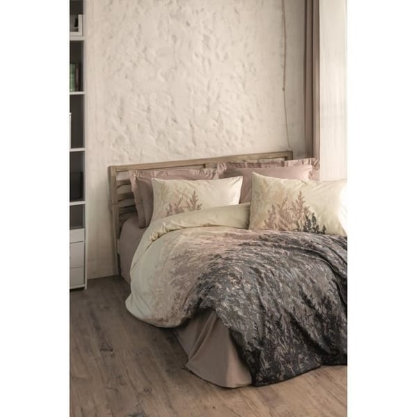 Sengesæt - 1 dynebetræk 220 x 240 cm + 2 pudebetræk 60 x 60 cm - 100% forstærket bomuld - Beige