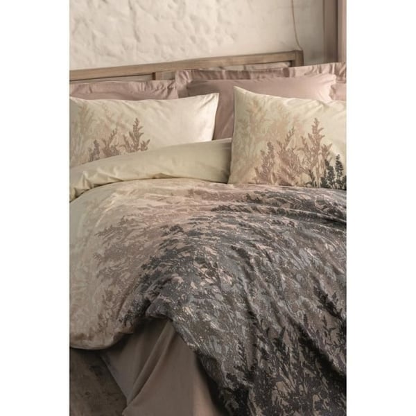 Sengesæt - 1 dynebetræk 220 x 240 cm + 2 pudebetræk 60 x 60 cm - 100% forstærket bomuld - Beige