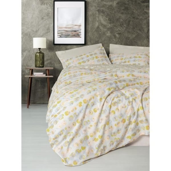 Sengesæt - 1 dynebetræk 220 x 240 cm + 2 pudebetræk 60 x 60 cm - 100% forstærket bomuld - Beige Sengesæt - 1 dynebetræk 220 x 240 cm + 2 pudebetræk 60 x 60 cm - 100% forstærket bomuld - Beige