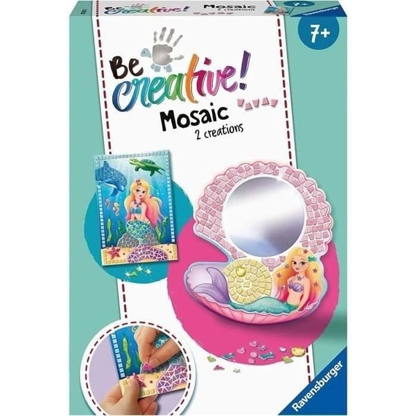 Ravensburger Merenneito Mosaiikkisetti - Ikä 7+ - Koristele helposti 2 esinettä - FSC-sekoitussertifioitu