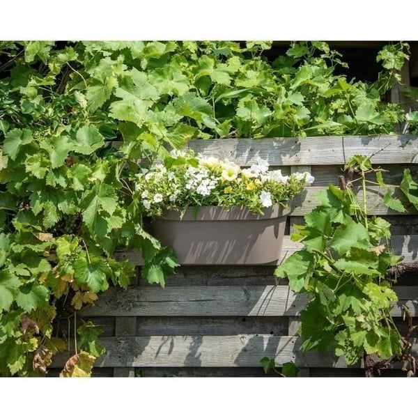 Plantekasse + krog - GARDEN ID Star - Taupe 50 x 21 cm - Nem at montere - Vandreserve - genanvendt og 100% genanvendelig