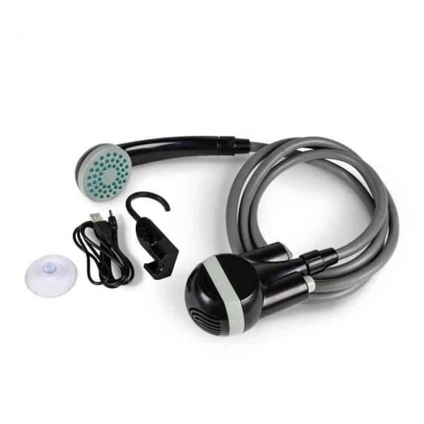Elektrisk dusch - KAMPA - Power Shower - Uppladdningsbart batteri - 1,80 m slang - Svart