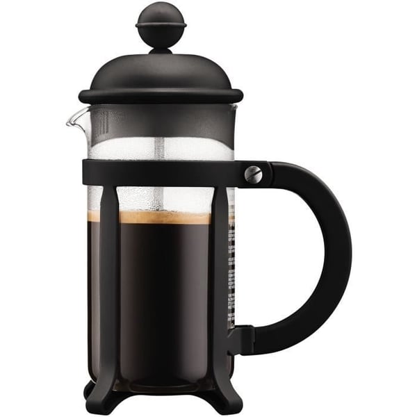 Fransk pressemaskine - BODUM - JAVA - Sort - 0,35 L - Rustfrit stål og borosilikatglas
