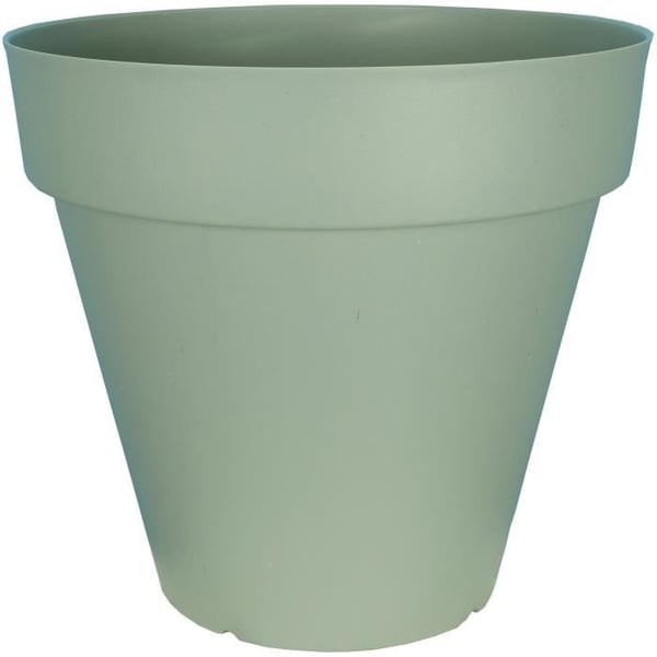 RIVIERA SOLEILLA rund blomsterkasse - Plastik - Diameter 50 cm - Lergrøn