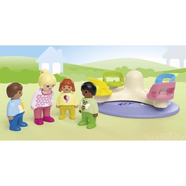 PLAYMOBIL Junior 71701 Børn og snurretop, Indeholder fire figurer og en snurretop, Fra 1 år