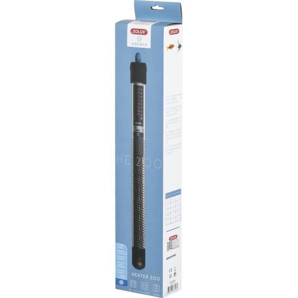 Akvarievarmer - Zolux - 200W - Justerbar temperatur op til 34°C - Sort - Saltvandsfisk