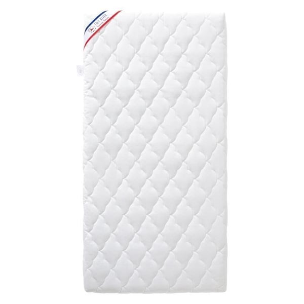 Babymadras med aircondition - 60x120x10 cm - Vendbar - Aftageligt betræk - Anti-mide - Lavet i Frankrig