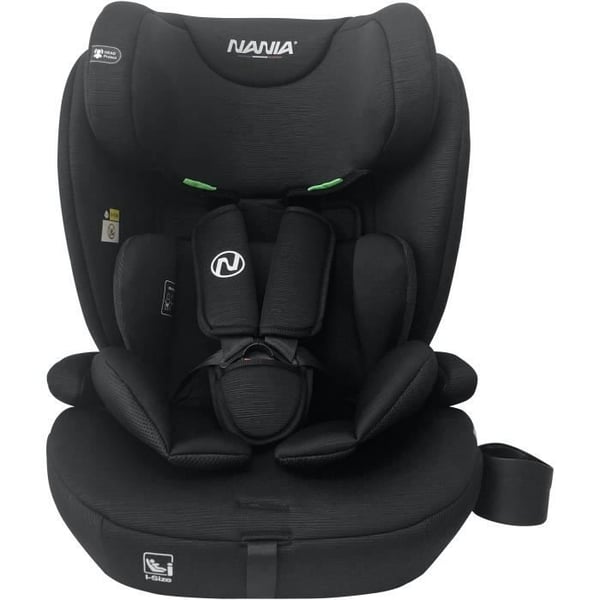 Isofix autostol - NANIA - MILANO - Gruppe 1/2/3 - I-size - Med reducer - Sort