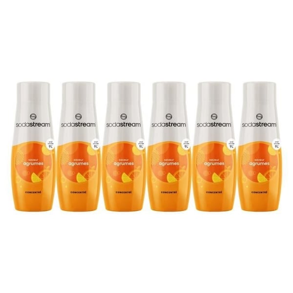 SODASTREAM Koncentrat - Förpackning med 6 citruskoncentrat - Upp till 54 liter drycker - 440 ml