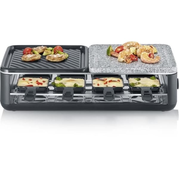 SEVERIN Raclette-maskine - RG2366 - Op til 8 personer - Natursten og vendbar kogeplade - 1300W