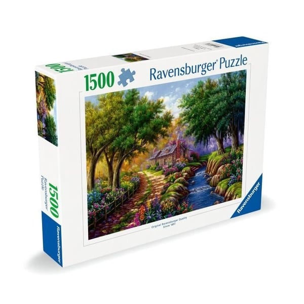 1500-brikkers puslespil Hytte ved floden, Voksne og børn fra 14 år, 12000735, Ravensburger