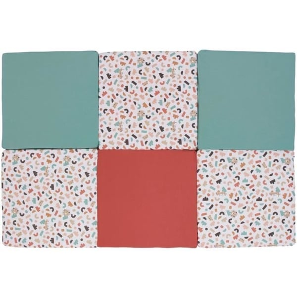 Maxi Malin lekmatta - TINEO - 5-i-1 utvecklande matta - 180 x 120 cm - Geometrisk / Roliga djur