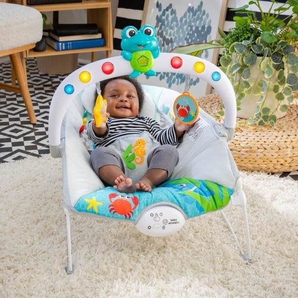 BABY EINSTEIN Neptun Baby Bouncer - Ocean Explorers, 15 melodier, lys, vibrationer