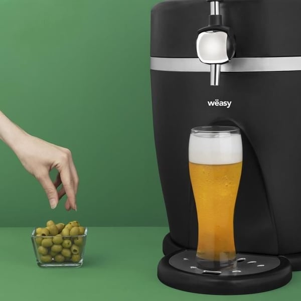 WEASY øldispenser - PINT568 - 5L kapacitet - Justerbar temperatur 3° til 6°C - Kompatibel med alle tønder - Sort