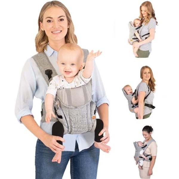 Dreambaby justerbar 3-i-1 Oxford babybæresele til nyfødte og småbørn op til 15 kg - passer til alle størrelser