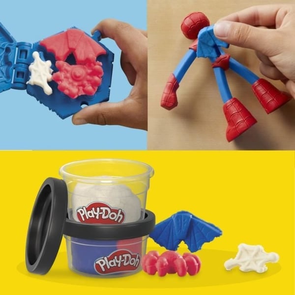 Play-Doh Spider-Man, My Web Builder-sæt med fleksibel figur og modellervoks, 4 år, Marvel