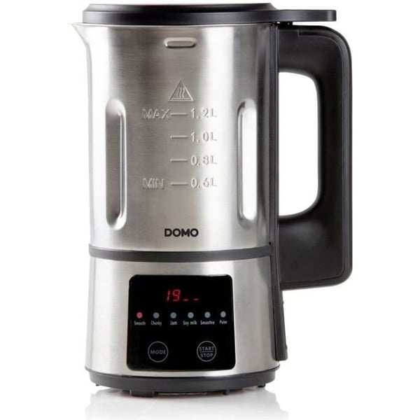 DOMO Varmeblender - Rustfrit stål - 1,2 l - 6 programmer - 800 watt - DO727BL
