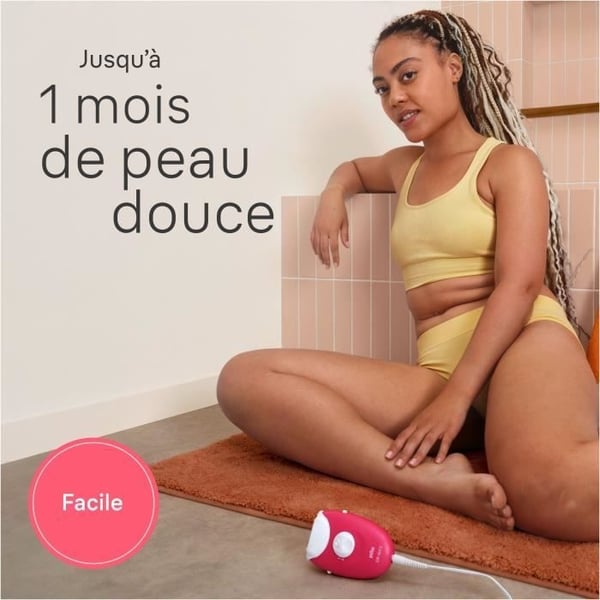 Ledningsbaseret elektrisk epilator - BRAUN - Silk-épil 3 - Glat hud i ugevis - 3-202 - Hindbær