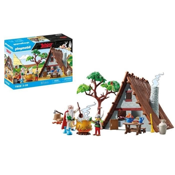 PLAYMOBIL 71828 Asterix' hytte med Getafix, Asterix, tegneseriefigurer, 80 dele, fra 5 år
