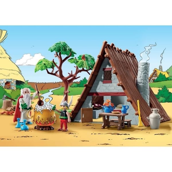 PLAYMOBIL 71828 Asterix' hytte med Getafix, Asterix, tegneseriefigurer, 80 dele, fra 5 år
