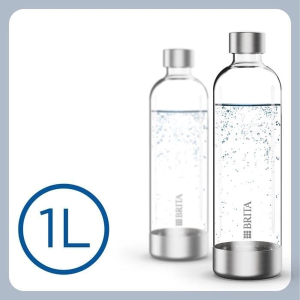 2 BRITA-pullon pakkaus - SodaONE-koneelle - Tilavuus 1 l - PET