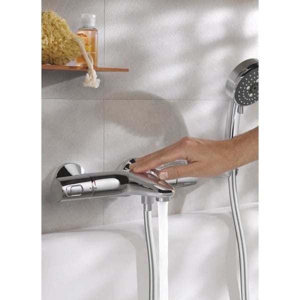 GROHE Precision Trend termostatisk badekar-/brusearmatur, beskyttelse mod skoldning, 1/2 gevindtilslutning, krom, 34227002