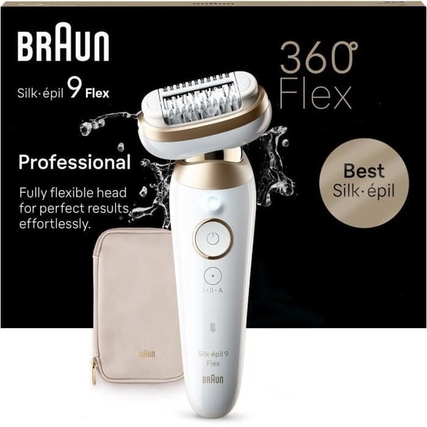 Epilator - BRAUN - Silk Epil 9-011 3D - Fleksibelt hoved - Wet & Dry-teknologi - 40 MicroGrip-pincetter