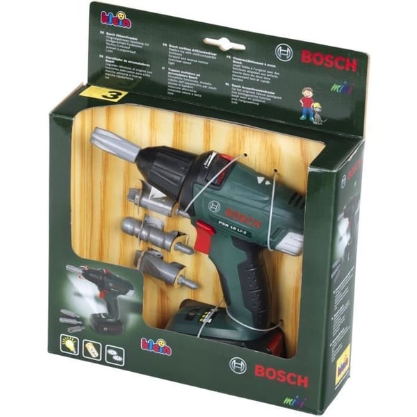 Bosch akku-skruetrækker med elektroniske funktioner og udskiftelige bits - KLEIN - 8567