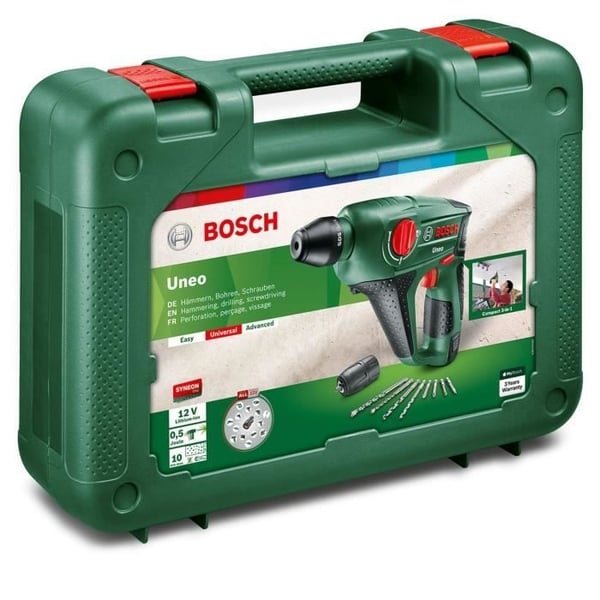 Bosch akku-slagboremaskine - Uneo (Leveres med 1 x 12V-2,5 Ah batteri + oplader)