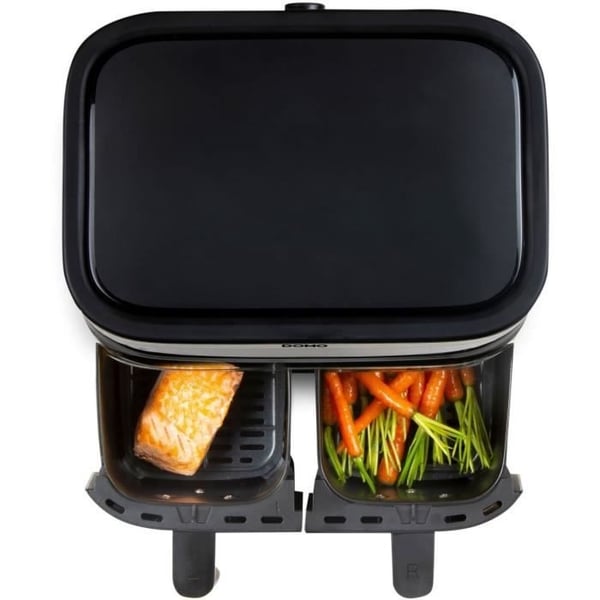 DOMO varmluftfrituregryde - DO537FR - 2 x 4 l - 85° til 200° - 8 automatiske programmer